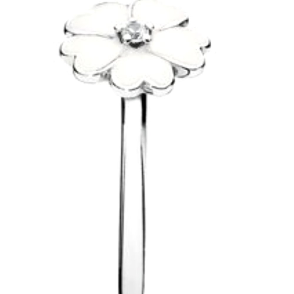 Pandora Primrose Stackable Ring White Enamel Sizes - Picture 3 of 7